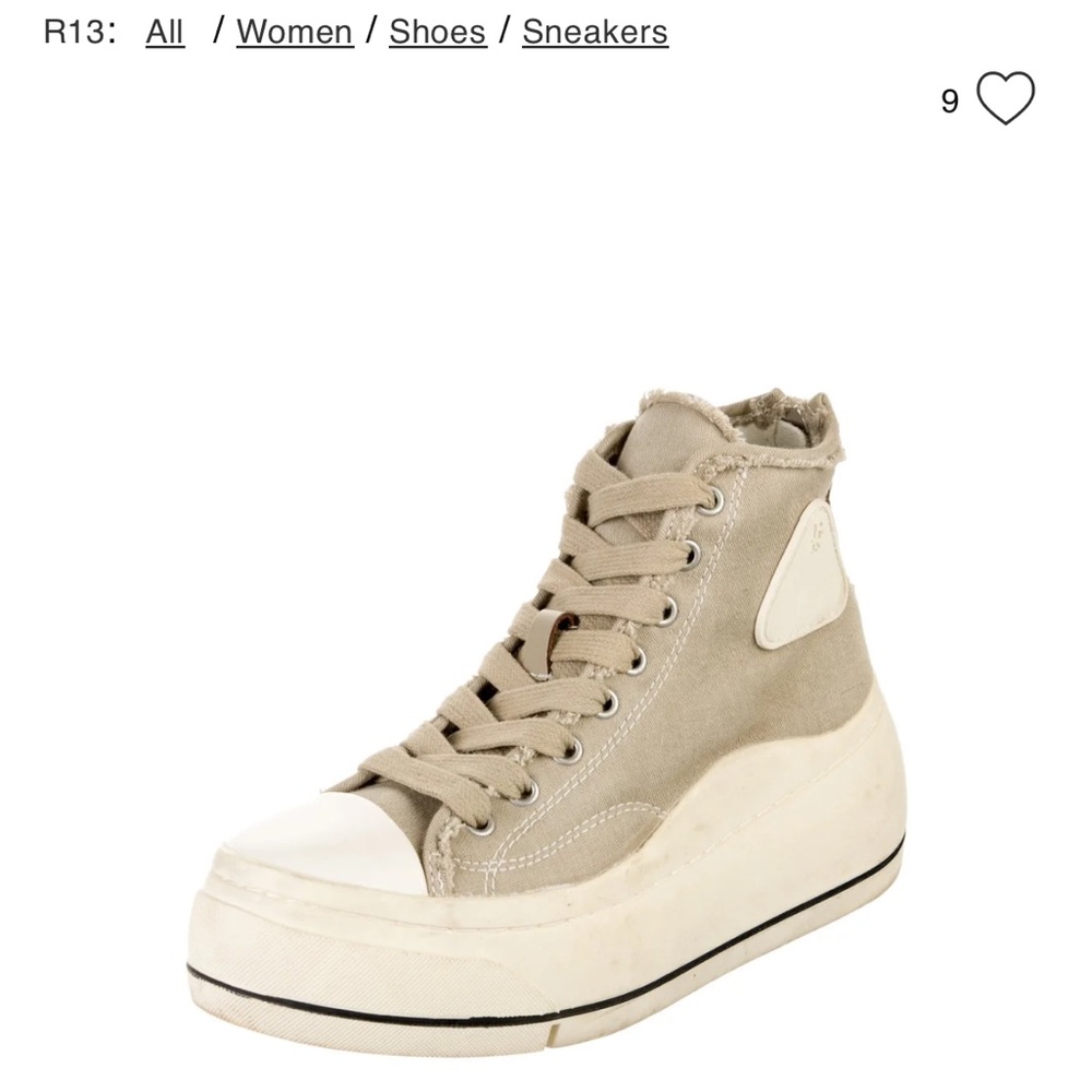 R13 Women's Beige High-Top Sneakers